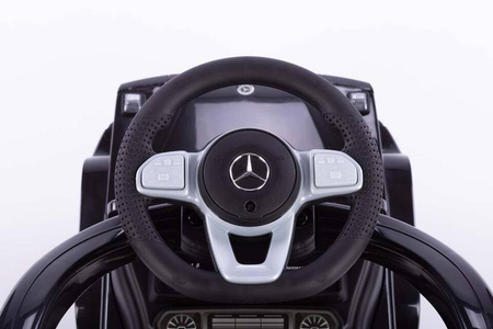 Jeździk z prowadnikiem MERCEDES-BENZ G350 gumowe koła i eko-skórzane siedzisko - RÓŻOWY + rejestracja