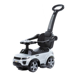 Jeździk z prowadnikiem SAMOCHÓD gumowe koła - SZARY + rejestracja