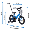 Rowerek dziecięcy TOMABIKE XXV 14 cali  z prowadnikiem - PLATINUM - NIEBIESKI