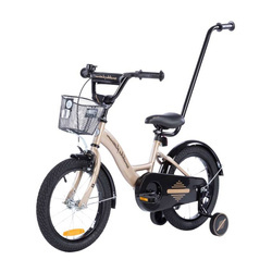 Rowerek dziecięcy 16 cali TOMABIKE z prowadnikiem - PLATINUM - ZŁOTY