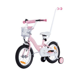 Rowerek dziecięcy TOMABIKE 14 cali  z prowadnikiem - PLATINUM - JASNY RÓŻOWY