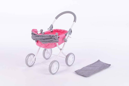 Wózek z gądolą  - SUSIE -  GREY and PINK