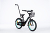 Rowerek dziecięcy 16 cali TOMABIKE z prowadnikiem XXV - PLATINUM   - CZARNY / TURKUSOWY 