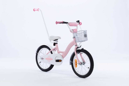 Rowerek dziecięcy 16 cali TOMABIKE XXIV z prowadnikiem- PLATINUM  - JASNY RÓŻOWY