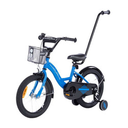 Rowerek dziecięcy 16 cali TOMABIKE z prowadnikiem - PLATINUM - NIEBIESKI