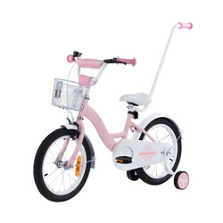 Rowerek dziecięcy 16 cali TOMABIKE XXIV z prowadnikiem- PLATINUM  - JASNY RÓŻOWY