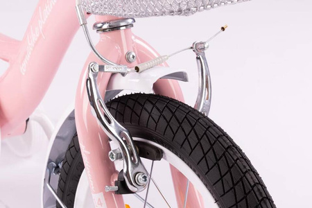 Rowerek dziecięcy 16 cali TOMABIKE XXIV z prowadnikiem- PLATINUM  - JASNY RÓŻOWY