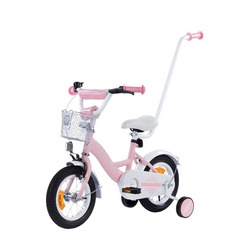 Rowerek dziecięcy TOMABIKE XXV 12 cali  z prowadnikiem - PLATINUM - JANSY RÓŻOWY