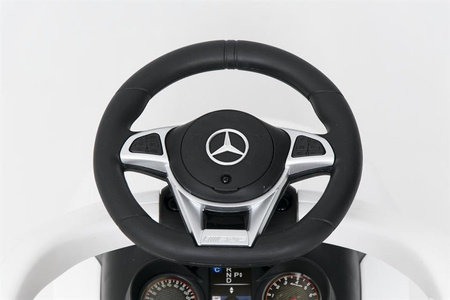 Jeździk z prowadnikiem  MERCEDES (licencja) - BIAŁY + rejestracja