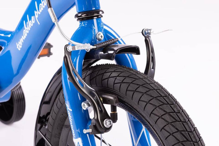 Rowerek dziecięcy TOMABIKE XXV 14 cali  z prowadnikiem - PLATINUM - NIEBIESKI