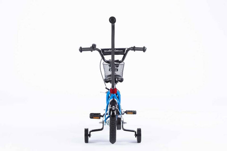 Rowerek dziecięcy TOMABIKE XXV 12 cali  z prowadnikiem - PLATINUM - NIEBIESKI