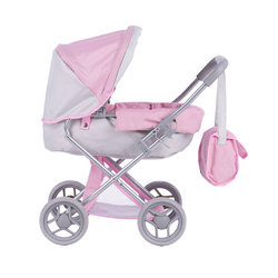 Wózek dla lalek z gondolą - ALICE - SWEET PINK and GREY